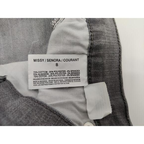 Gloria Vanderbilt Jeans Womens Sz 8 Grey Straight Amanda Bedazzled Pocket Casual - Picture 8 of 15